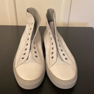 All Saints. Men’s high top suede sneakers.